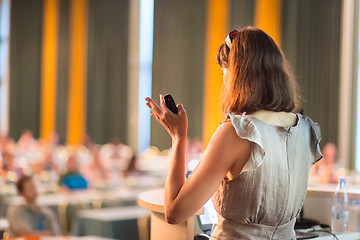 Image showing Speaker at Business Conference and Presentation.