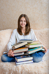 Image showing Girl and books