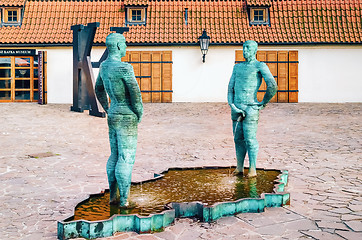 Image showing Peeing Statues