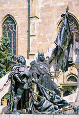 Image showing Sculpture of Medieval Warriors