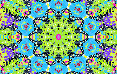 Image showing Bright multi-colored mosaic pattern