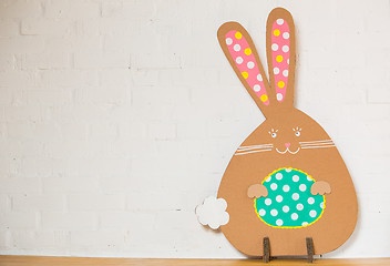 Image showing Decoration for Easter. Rabbit of cardboard 