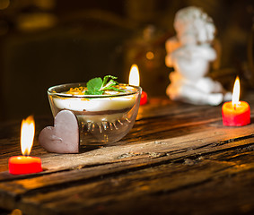 Image showing Chocolate dessert in glass 