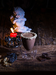 Image showing Cup of cacao with chocolate 