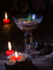 Image showing Chocolate dessert in glass 