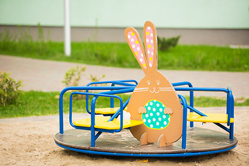 Image showing Decoration for Easter. Rabbit of cardboard 