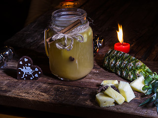 Image showing green pineapple tea