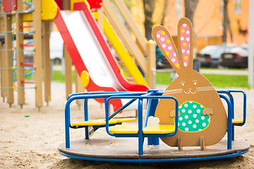 Image showing Decoration for Easter. Rabbit of cardboard 