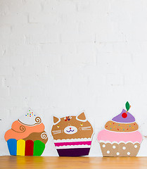 Image showing colored cakes handmade of paper 