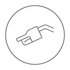 Image showing Gasoline pump nozzle line icon.