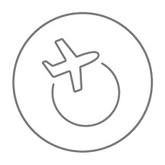 Image showing Travel by plane line icon.