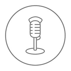 Image showing Retro microphone line icon.