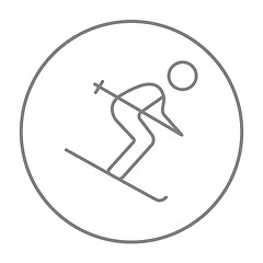 Image showing Downhill skiing line icon.