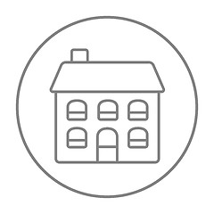 Image showing Two storey detached house line icon.