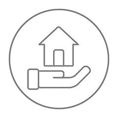 Image showing House insurance line icon.