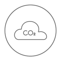 Image showing CO2 sign in cloud line icon.