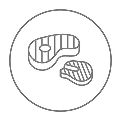 Image showing Grilled steak line icon.