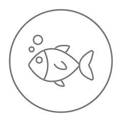 Image showing Little fish under water line icon.