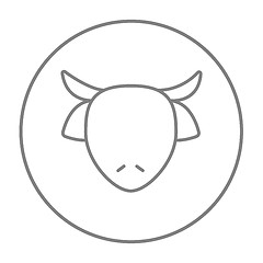 Image showing Cow head line icon.