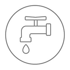 Image showing Faucet with water drop line icon.