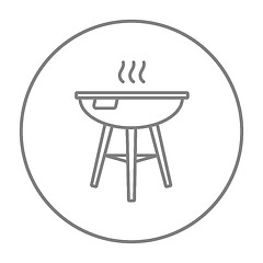 Image showing Kettle barbecue grill line icon.