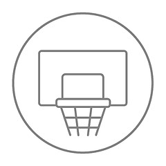 Image showing Basketball hoop line icon.