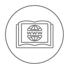 Image showing International education technology line icon