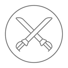 Image showing Crossed saber line icon.