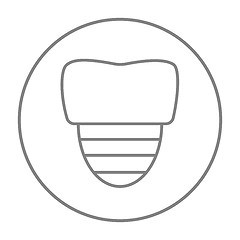 Image showing Tooth implant line icon.