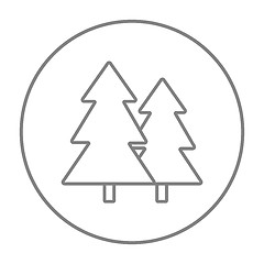 Image showing Pine trees line icon.