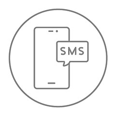 Image showing Smartphone with message line icon.