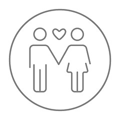 Image showing Couple in love line icon.