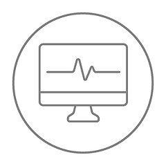 Image showing Heart beat monitor line icon.