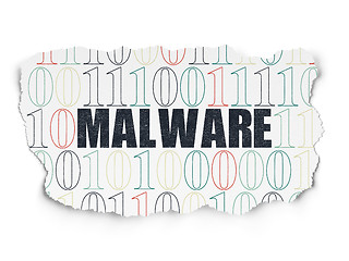 Image showing Security concept: Malware on Torn Paper background