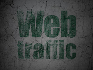 Image showing Web development concept: Web Traffic on grunge wall background