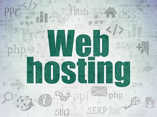 Image showing Web design concept: Web Hosting on Digital Paper background