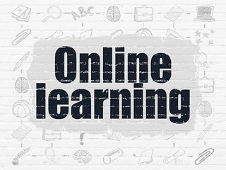 Image showing Education concept: Online Learning on wall background