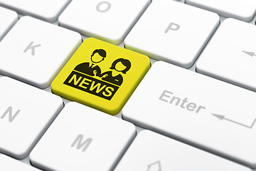 Image showing News concept: Anchorman on computer keyboard background