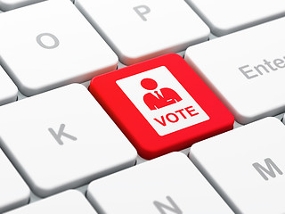 Image showing Politics concept: Ballot on computer keyboard background