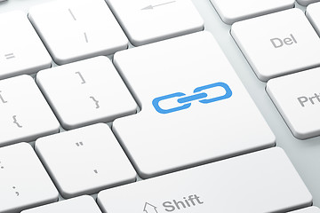 Image showing Web design concept: Link on computer keyboard background