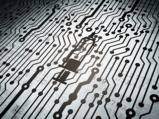 Image showing Medicine concept: circuit board with Syringe