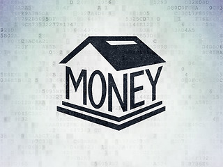 Image showing Currency concept: Money Box on Digital Paper background