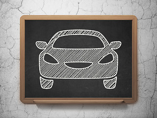 Image showing Travel concept: Car on chalkboard background