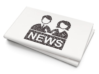 Image showing News concept: Anchorman on Blank Newspaper background