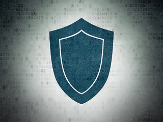 Image showing Security concept: Shield on Digital Paper background