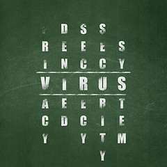 Image showing Protection concept: Virus in Crossword Puzzle