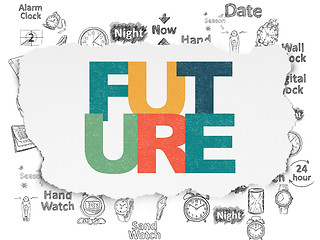 Image showing Timeline concept: Future on Torn Paper background