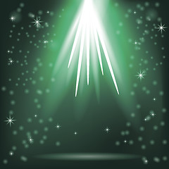 Image showing Green Rays of Magic Lights 