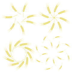 Image showing Yellow Ears of Wheat Icon Set