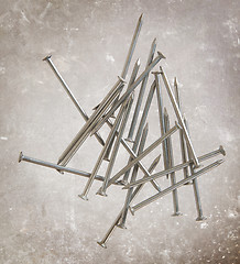 Image showing Nails on vintage background